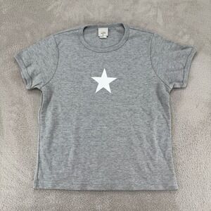 Vintage Y2K Star Graphic Shirt Womens Large Gray Heather USA